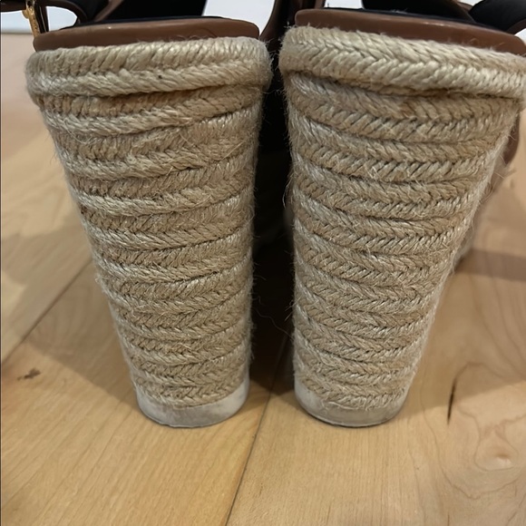 Coach brown leather espadrille wedges size 10 - Picture 7 of 7